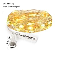 leegoal USB wiederaufladbare Lichterkette, 2m 20 LED Kupferdraht Lichter, Akku betrieben Wasserdicht Feuerfliegen-Stil für Schlafzimmer Innen/Außen Hochzeit Weihnachten Party(Warm Weiß, 8er-Pack) – Ansicht 5