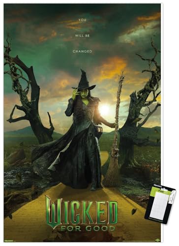 Trends International Wicked: For Good (2025) - Elphaba Thropp W Diptych One Sheet Wall Poster, 34L x 22.4W, Poster & Mount Bundle