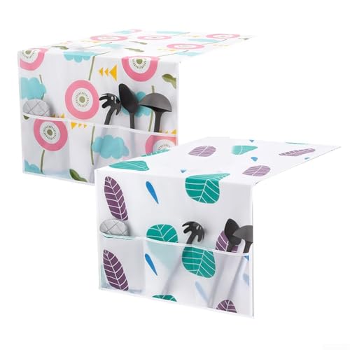 Cushteg PEVA - Funda para frigorífico con bolsillos laterales, 130 x 54 cm, bolsa de almacenamiento para electrodomésticos, resistente al polvo, a la humedad, para nevera, microondas, lavadora (2