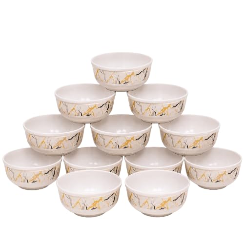 Image of Ariya 4.5 Inch Melamine French Bowls Black Gold Harmony Collection Set of 12