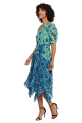 Maggy London Women's Pleated Skirt Hankey Hem Dress2