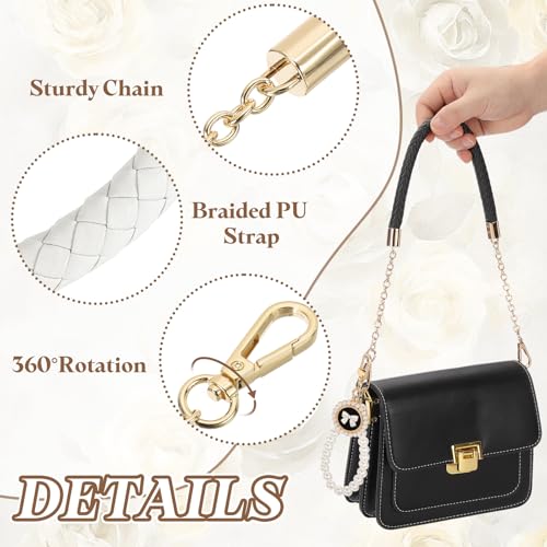 Sangle de sac à main en cuir synthétique blanc de qualité supérieure - 3