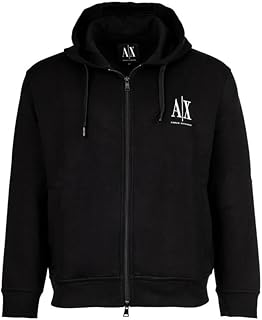 [ARMANI EXCHANGE] [アルマーニエクスチェンジ]ジップアップパーカー メンズ ZIP UP HOODIE WITH EMBROIDERED LOGO XM000371 AF10818 (サイズ：L)(カラー：ブラック) [並行輸入品]