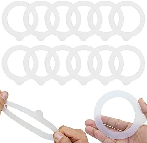 JUN 12 Pcs Replacement Silicone Jar Gaskets Food Grade Rubber Seals Airtight Silicone Gasket Sealing Rings 3.75 Inches(White)