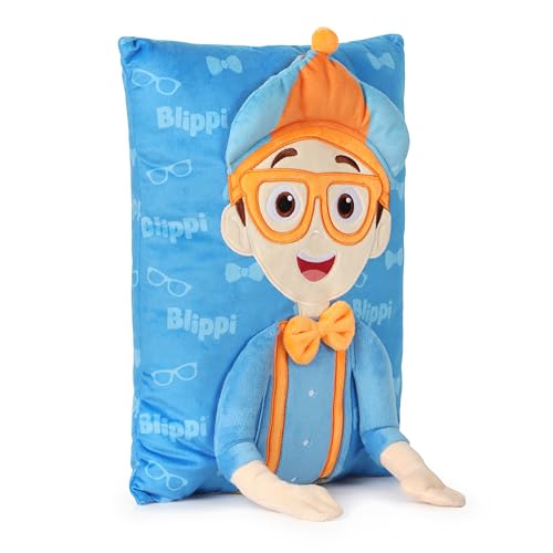 Image of Jay Franco Snuggle Pillow - 15 Inch Kids Ultra-Soft Stuffed Plushie & Cozy Throw Pillow, Official Licensed Character Cushion, Blue - Blippi