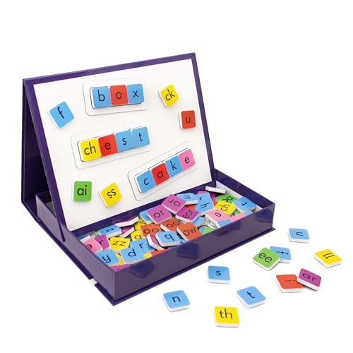 Image of Junior Learning Rainbow Phonics Tiles with Built-in Magnetic Board Multi