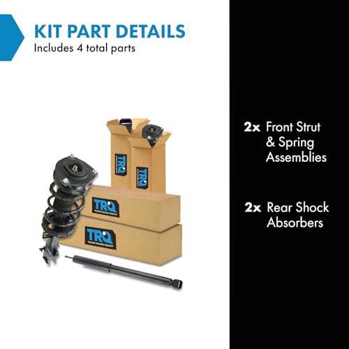 Image of TRQ Front and Rear Complete Strut Assembly & Shock Absorber Kit Complete Strut & Coil Spring Assembly Compatible with 2009-2014 Nissan Cube