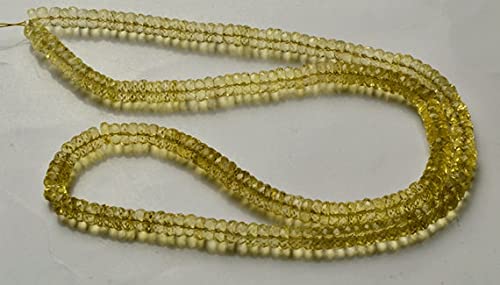 Quartz Citron perles pneu 4mm fil de 16 pouces pour création bijoux