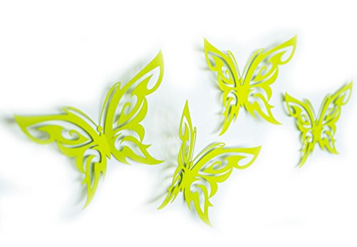 K&L Wall-Art PE1000 - Mariposas Decorativas en 3D (4 x 10 x 7 cm), diseño de Mariposas