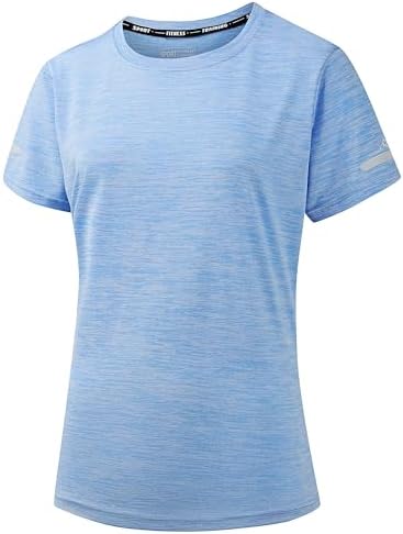 Peakwell Damen Sportshirt Atmungsaktiv T-Shirts Top Kurzarm Laufshirts Funktionsshirts Sport Oberteile