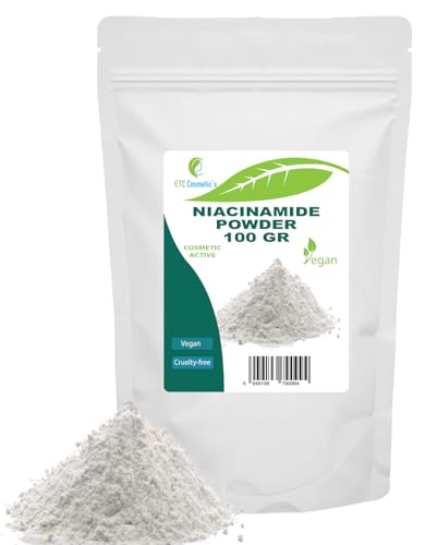 Niacinamid-Pulver 100 g (Vitamin B3, Nicotinamid, Vitamin PP) – geeignet für ein breites Spektrum kosmetischer Anwendungen in der Haut- und Haarpflege