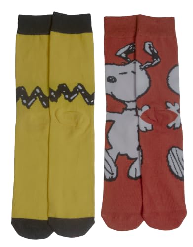 Hyp Peanuts Charlie Brown Snoopy 2-Pack Crew Socks Adult Casual Crew Socks