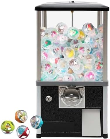 Large Gashapon Toy Vending Machine - Commercial Coin-Operated Candy Dispenser, 360° Rotating Capsule Machine for Amusement Parks, Arcades & Retail Stores (Black)