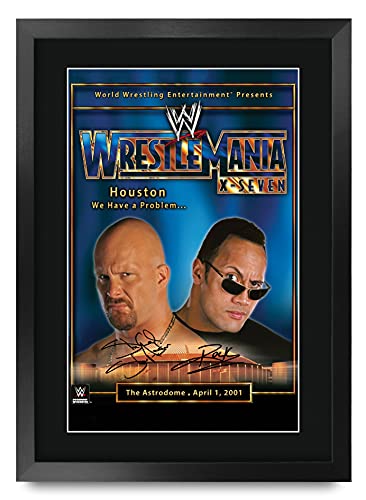 HWC Trading Wrestlemania 17 16 x 12 inch Framed Gifts Printed Signed Autograph Picture for WWE & WWF Memorabilia Fans - 16