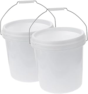 POPETPOP 2 Cubos De Plástico con Tapa para Agua Redondos para El Hogar con Tapa para Cocina Reutilizables Sellados para Pintura Color