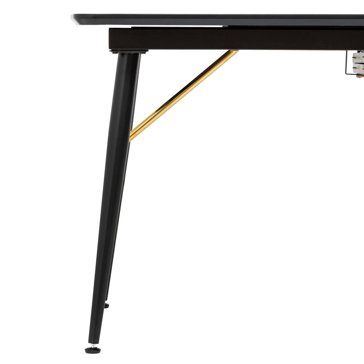 Atmosphera - Table à Manger Extensible Aubrey Noir 180x220cm