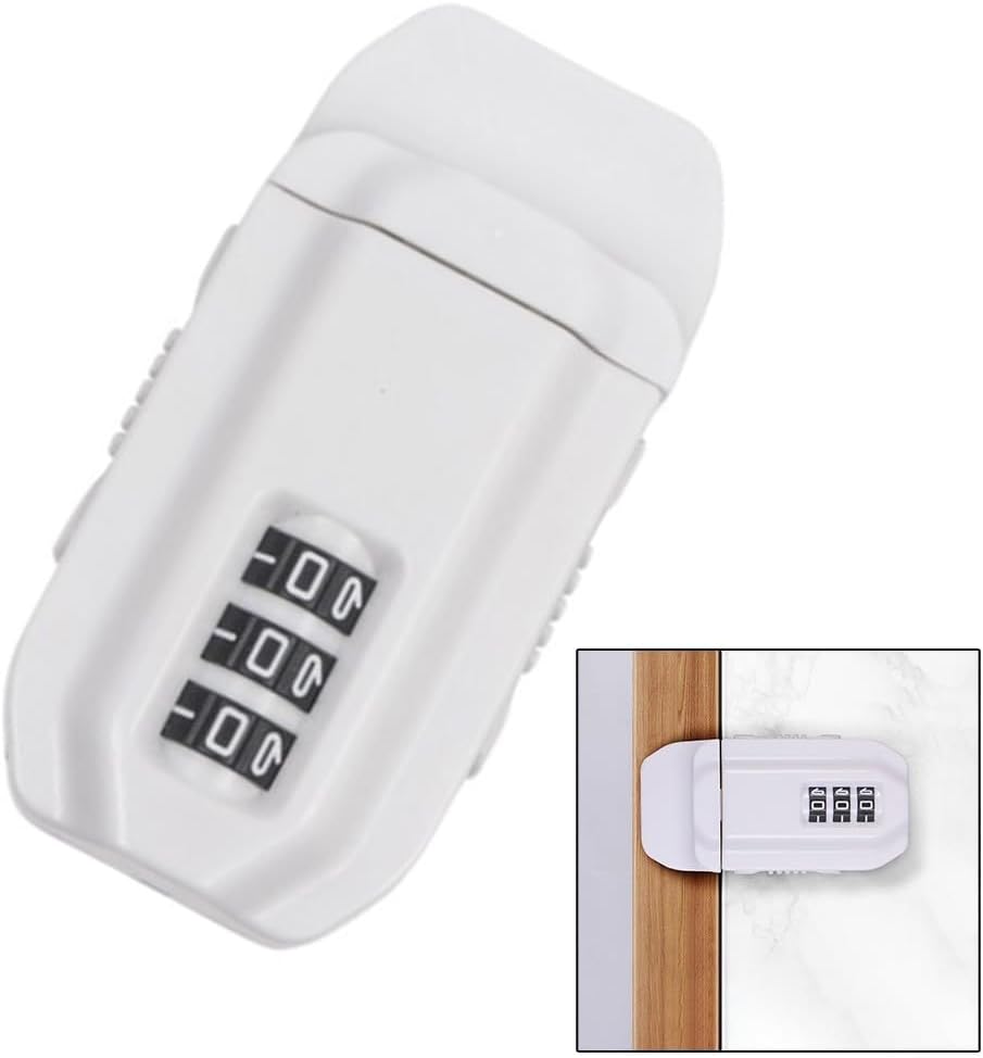 Child Safety Cabinet Door Lock with Combination Code, ABS Drawer Latch Office, Shoe Cabinet, Refrigerator, White