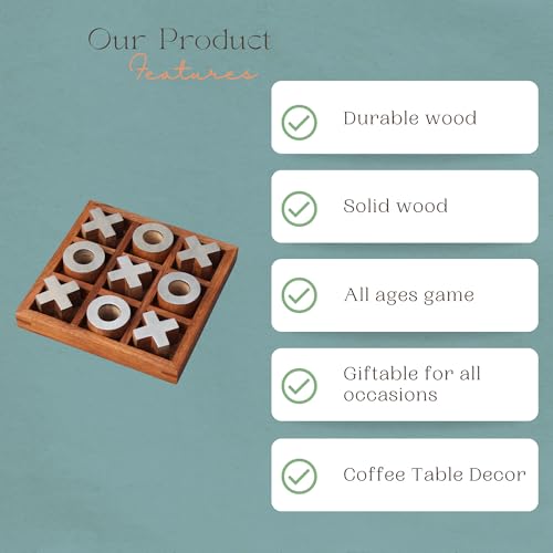 t one wooden tic tac toe game  board games for adults  table top living room decor fun family games  board games for family night  board games for kids design-1