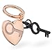 Navaris Schlüsselanhänger Set aus Herz und Schlüssel - Love Puzzle Anhänger Keychain für Schlüsselbund Handtasche Koffer - roségold anthrazit