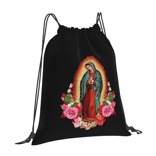 Our Lady of Guadalupe Virgin Mary Drawstring Backpack Bag Sport Gym Sackpack for Men Women2
