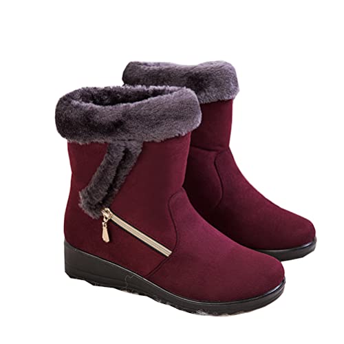 JMSUN Botas Femininas Botas de neve com forro quente antiderrapante botas de caminhada ao ar livre à