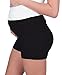 My Bella Mama Maternity Yoga Shorts (Large, Black)