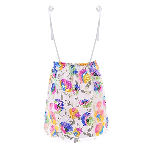 Vestido de lantejoulas brilhantes com glitter para Woemns decote em V profundo sexy vestido de praia