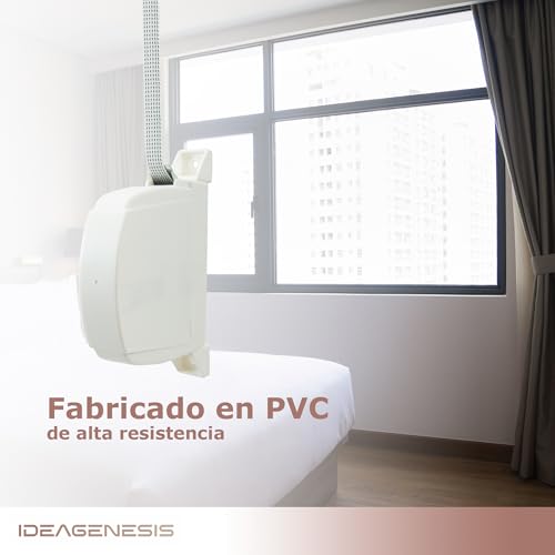 Miniatura 6 de Ideagenesis - Recogedor Plegable De Persiana Enrollable - Enrollador Abatible Con Cinta Para Fijación En Pared O Marco Ventana - Sistema Universal Resistente Blanco Cinta Pintas, Cinta 14mm