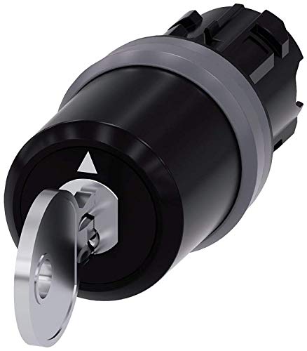 Interrupteur à clé Ces Siemens 3SU10305BN010AA0 plastique et métal mat 22 mm