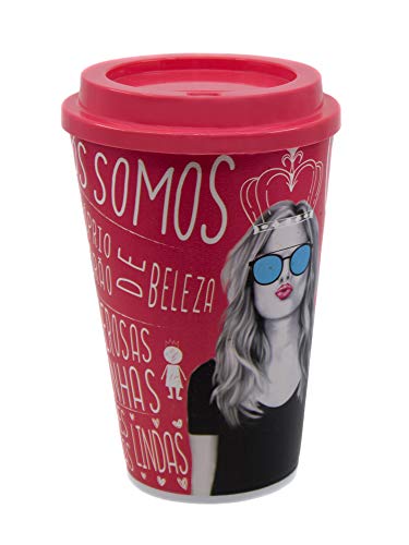 Copo com Tampa Gilr Power Soft Gift Vermelho 650 ml