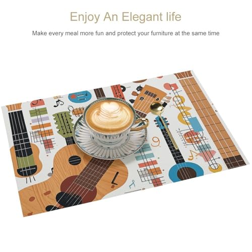 Set de table guitare antidérapant pour protéger et nettoyer facilement - 4