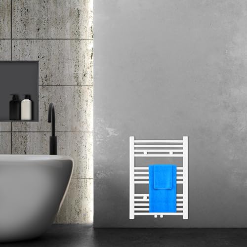 Preisvergleich Produktbild VILSTEIN Badheizkörper, Heizkörper Bad, Handtuchheizkörper Seitenanschluss & Mittelanschluss, Flachheizkörper, Bad Heizkörper Flach, Badheizkörper Handtuchhalter, Weiß, 284W, 70x50 cm