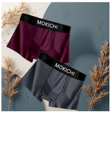 Image of Men's Ice Silk Boxer Briefs Pack of 2 | Ultra Soft Breathable Stretch Trunks | Moisture-Wicking Quick Dry Innerwear