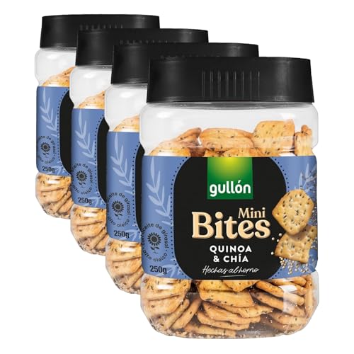 Gullón Galletas Saladas Quinoa y Chía, 250g (Paquete de 4)