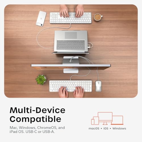 Image of Satechi Slim CLX3 Wired Keyboard & Mouse Combo, USB-C, Silver