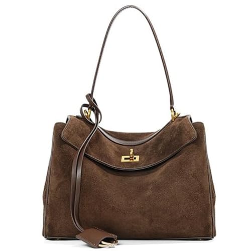 AIDRANI Genuine leather cowhide women's shoulder bag with detachable shoulder strap, flap buckle and underarm handbag purse (Light Coffee Brown, Small) by AIDRANI - Used condition - US$89.30