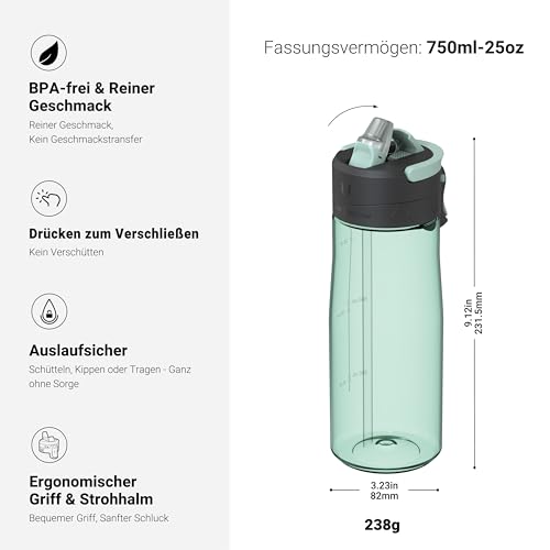 Sparrow Trinkflasche TouchFlow – BPA-freie Sportflasche 750ml