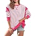 Oversized Sweatshirt for Women Fashion Preppy Color Block Striped Long Sleeve Pullover Top Teen Girls Y2k Fall Outfits Pink