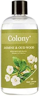 Wax Lyrical Reed Diffuser Refill, Jasmine and Oud Wood, Clear, 200 ml