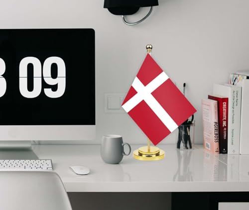 Dänemark Schreibtisch Flagge, 30cm großes kleines DänischDänisch Banner im Freien, winziges Drucken Dekor für Büro Home Tisch desk Denmark