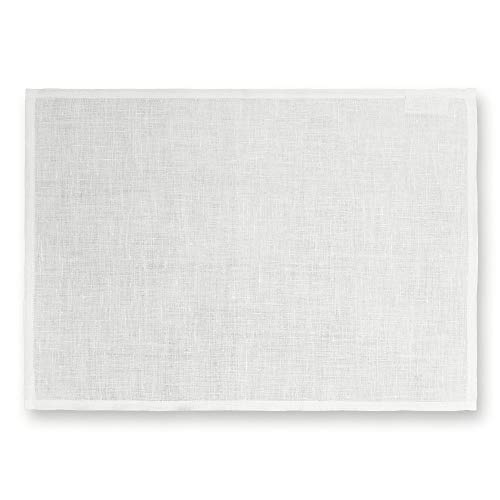 Cuore di lino - Set de Table américain en Pur Lin, 100 % Moderne, Blanc crème 35 x 50 cm Cover