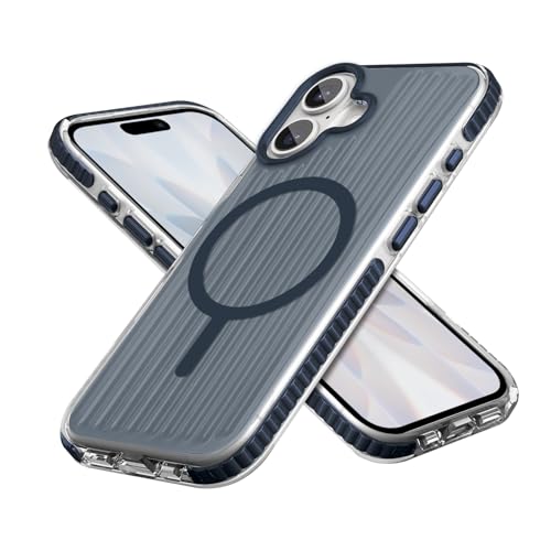 Image of GRIPP Armor Case Compatible with Mag-Safe for iPhone 17 | Military Grade 12ft Drop-Tested with D30 Technology, Corrugated Design, Raised Edges, 360 Protection, Matte Frosted Back Cover - Blue