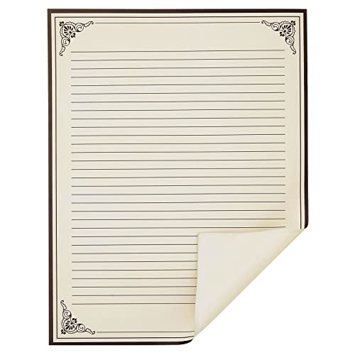 96 Sheets Vintage Lined Paper With Antique Border Design, Aged Stationery For Writing Letters, Invitations (8.5 X 11 In) #TOP5