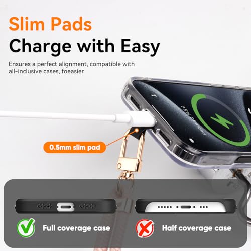 Image of 2 Pads Phone Lanyard Crossbody Adjustable Anti Theft Cell Phone Strap for Travel Essentials, Premium Metal Buckles, Universal Neck Wrist Lanyard 2pcs Phone Tether Tab (Black /Gold)