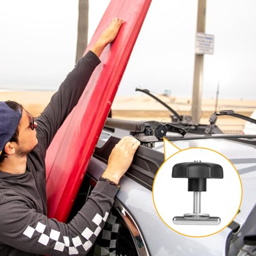 DBREAKS 4PCS T-nut Adapter Nutensteine, T5/T6 Edelstahl Befestigungsschrauben Rastschiene, T-Nut-Klemmschraube mit Pflaumenbaum Mutter und Unterlegscheibe, Befestigungen Ladungssicherung