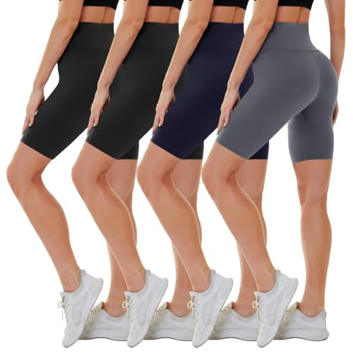 Image of CAMPSNAIL 4 Pack Biker Shorts for Women High Waist - 5 inch /8 inch Tummy Control Soft Athletic Yoga Workout Running Gym Shorts