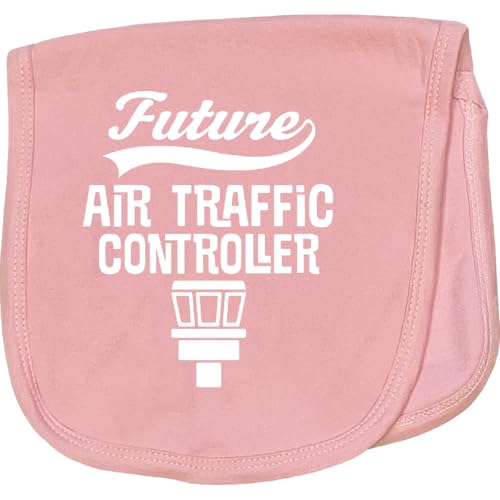 inktastic Future Air Traffic Controller Baby Burp Cloth Pink 34348