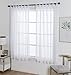 ZebraSmile 1 Panel Tab Top Sheer Drapery - Girls Room Sheer Voile Curtains - White 57(H) x 55(W) in
