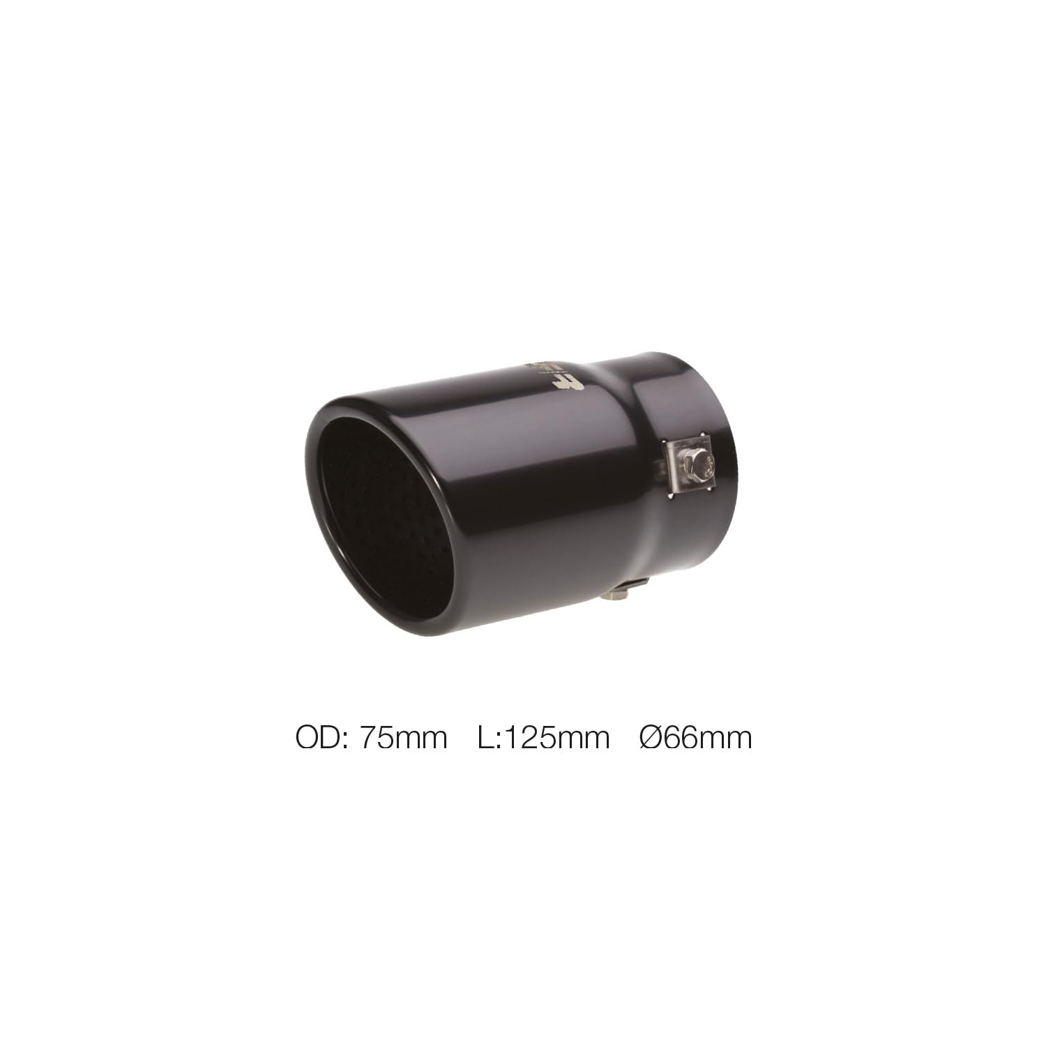 Simoni Racing Cola de Tubo de Escape Deportiva Ovalada/Inclinada - Negro - 76x80xL128mm - Montaje ->68mm