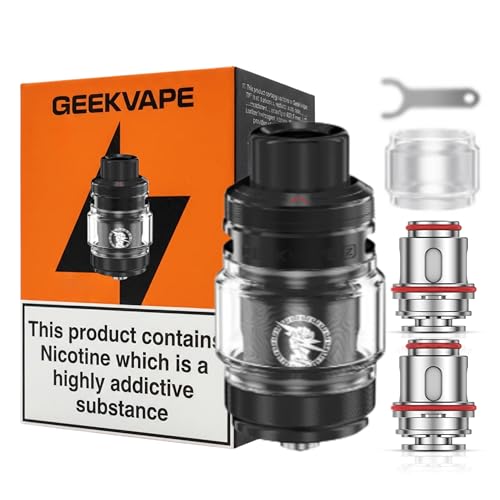 Geekvape Zeus Sub Ohm Tank 5 - Available in 5 Colours - Compatible with Z XM Coils (Boost Version) 2ml Cartridge Capacity 510 Connection Leak Resistant Best for DTL No Nicotine (Glossy Black)